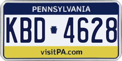 PA license plate KBD4628