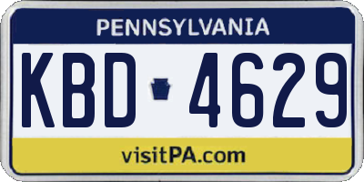 PA license plate KBD4629