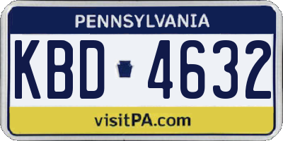 PA license plate KBD4632