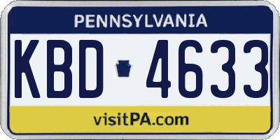 PA license plate KBD4633