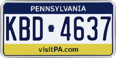 PA license plate KBD4637