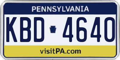 PA license plate KBD4640