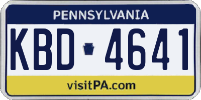 PA license plate KBD4641