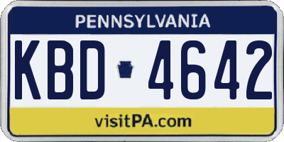 PA license plate KBD4642