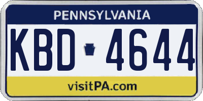 PA license plate KBD4644