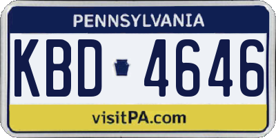 PA license plate KBD4646