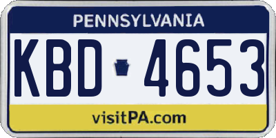 PA license plate KBD4653