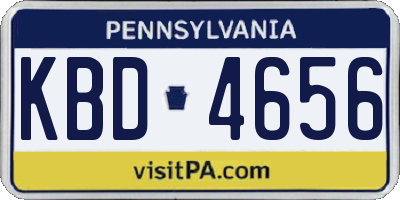 PA license plate KBD4656