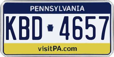 PA license plate KBD4657