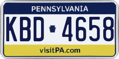 PA license plate KBD4658