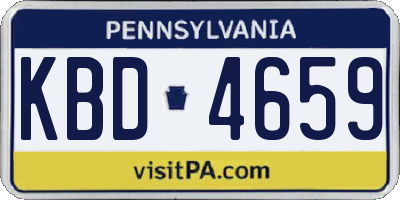 PA license plate KBD4659
