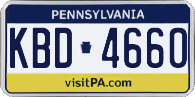 PA license plate KBD4660