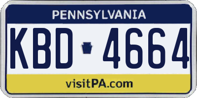 PA license plate KBD4664