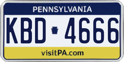 PA license plate KBD4666