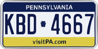 PA license plate KBD4667