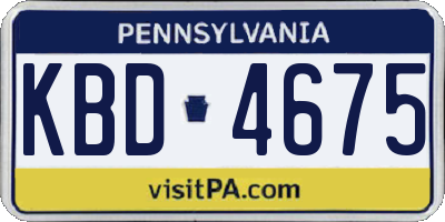 PA license plate KBD4675