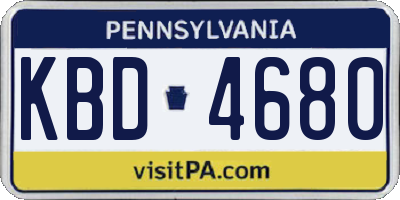 PA license plate KBD4680