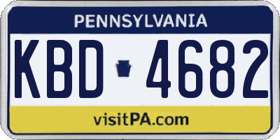 PA license plate KBD4682