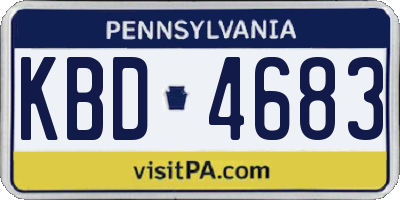 PA license plate KBD4683