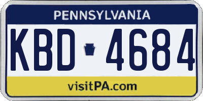 PA license plate KBD4684