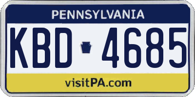 PA license plate KBD4685