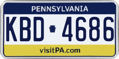 PA license plate KBD4686