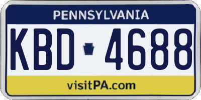 PA license plate KBD4688