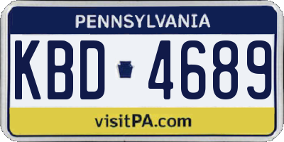 PA license plate KBD4689