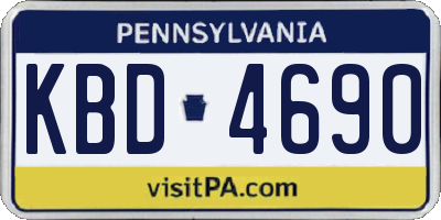 PA license plate KBD4690