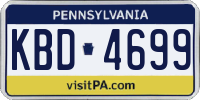PA license plate KBD4699
