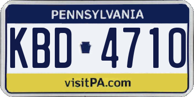 PA license plate KBD4710