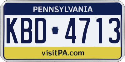PA license plate KBD4713