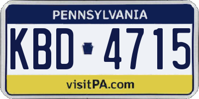 PA license plate KBD4715