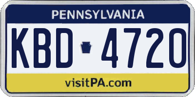 PA license plate KBD4720