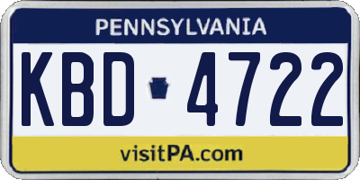 PA license plate KBD4722