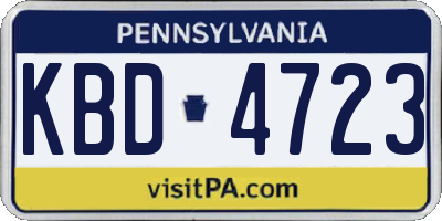 PA license plate KBD4723