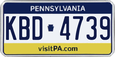 PA license plate KBD4739