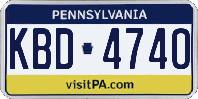 PA license plate KBD4740