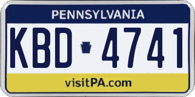 PA license plate KBD4741