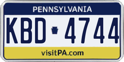 PA license plate KBD4744