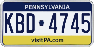 PA license plate KBD4745