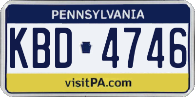 PA license plate KBD4746