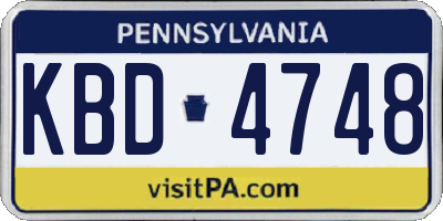 PA license plate KBD4748