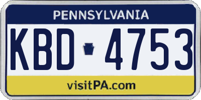 PA license plate KBD4753