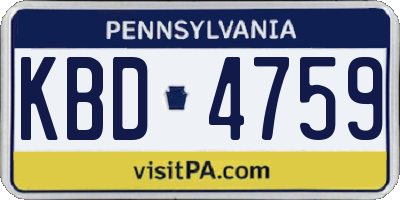 PA license plate KBD4759