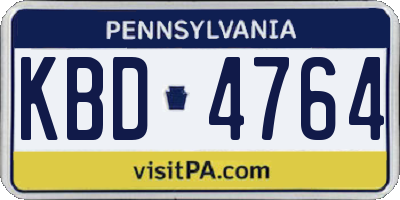 PA license plate KBD4764
