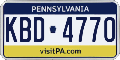 PA license plate KBD4770