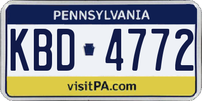 PA license plate KBD4772