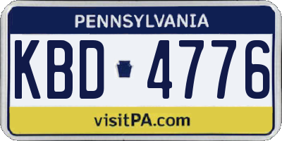 PA license plate KBD4776