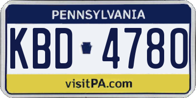 PA license plate KBD4780